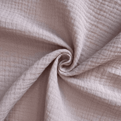 Ткань Муслин Жатый (Ширина 1,4м), цвет Пыльно-Розовый (на отрез) в Калуге