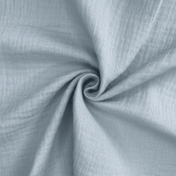 Ткань Муслин Жатый (Ширина 1,4м), цвет Светло-Серый (на отрез) в Калуге