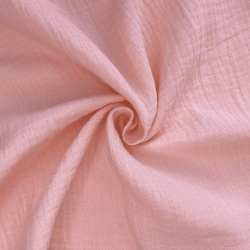 Ткань Муслин Жатый (Ширина 1,4м), цвет Нежно-Розовый (на отрез) в Калуге