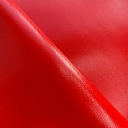 Ткань ПВХ 600 гр/м2 плотная (Ширина 1,5м), цвет Красный (на отрез) в Калуге