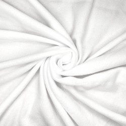 Ткань Флис Односторонний 130 гр/м2 (Ширина 150см), цвет Белый (на отрез) в Калуге
