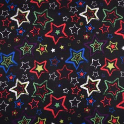 Ткань Oxford 600D PU (Ширина 1,48м), принт &quot;Звезды на черном&quot; (на отрез) в Калуге