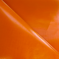 Ткань ПВХ 450 гр/м2 (Ширина 1,6м), цвет Оранжевый (на отрез) в Калуге