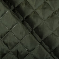 Стеганая подкладочная ткань с синтепоном (100гр/м2) (Ширина 150см), цвет Хаки (на отрез) в Калуге