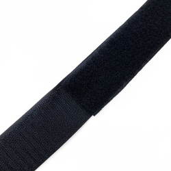 Контактная лента 40мм (38мм) цвет Черный (велькро-липучка, на отрез)  в Калуге